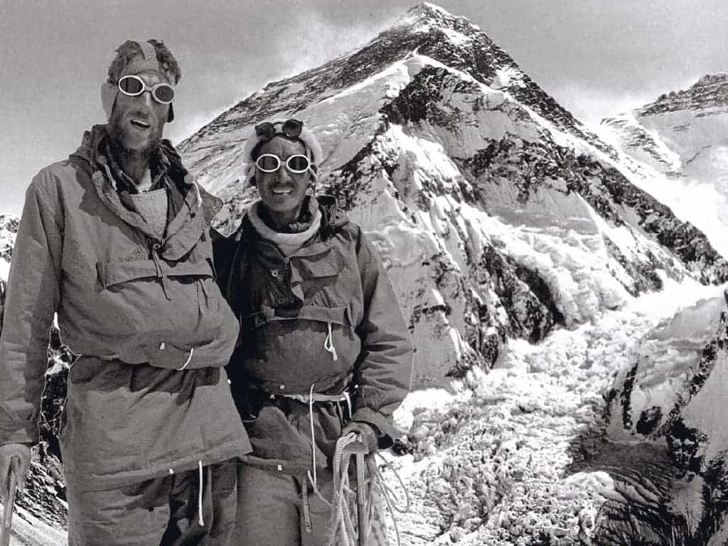 Sir Edmund Hillary and Tenzing Norgay Climbing Evrest