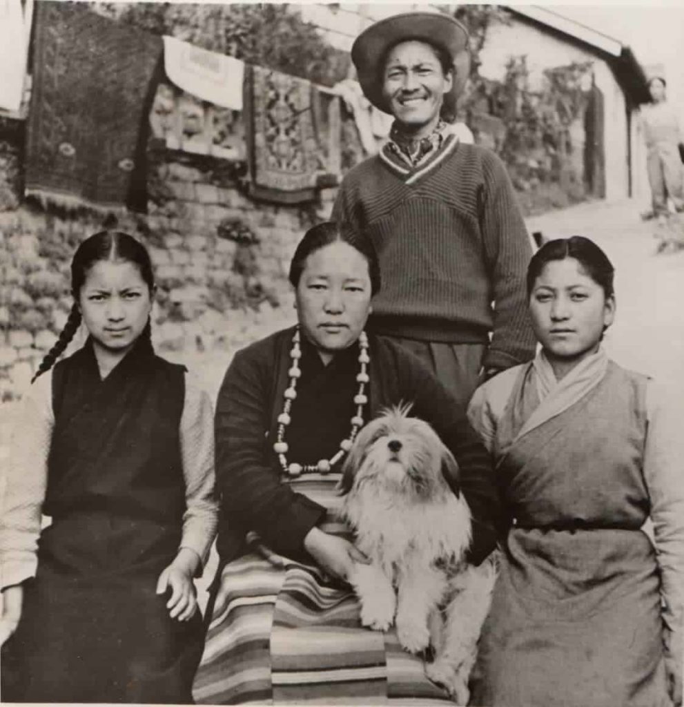 Tenzing Norgay with his wife and two daughters