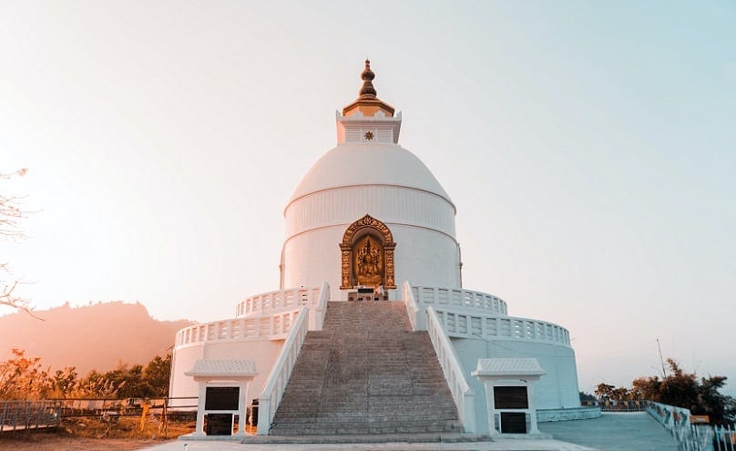 World Peace Pagoda in Pokhara is one of the many buddhist monastry made by buddhists